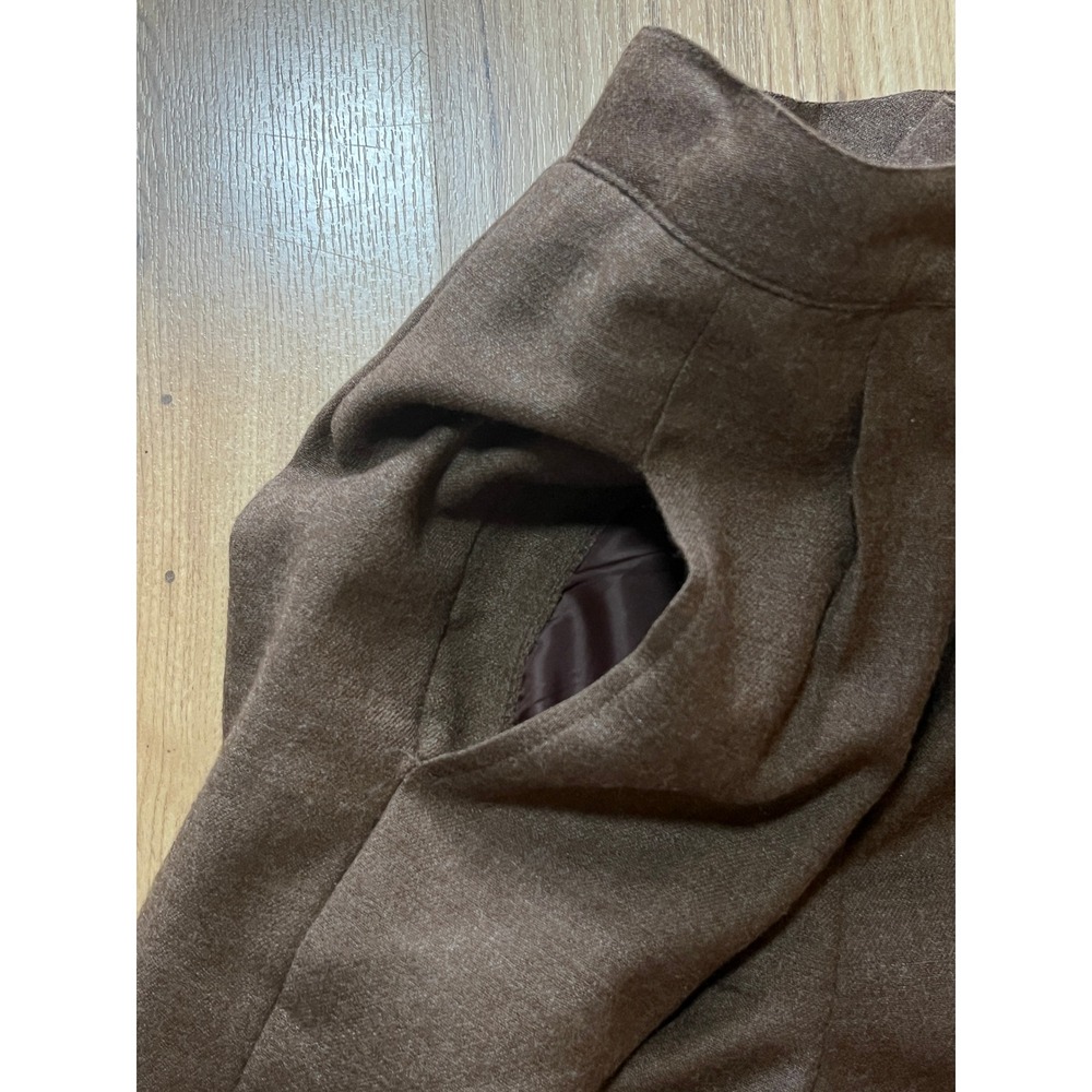 Vintage 100% Wool Trousers Pants Womens 6 Petite Brown High Rise Lined Classic - Picture 5 of 11
